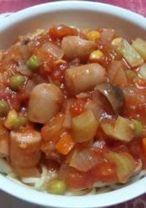 野菜たっぷりヘルシートマトソース-レシピのメイン写真