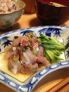 アジの刺身の胡麻和え-レシピのメイン写真