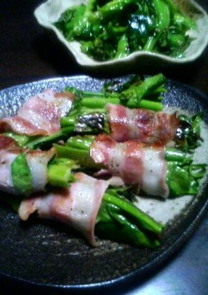 プレ農家めし◆超簡単！菜の花のベーコン巻-レシピのメイン写真