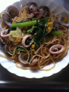 菜の花とハマグリの春到来和風パスタ-レシピのメイン写真