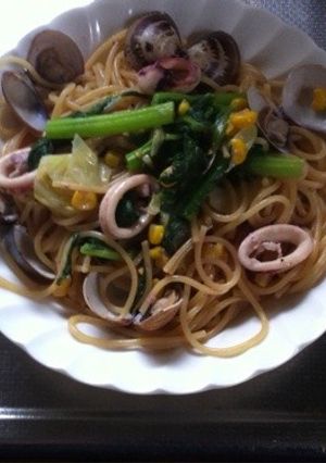 菜の花とハマグリの春到来和風パスタ-レシピのメイン写真