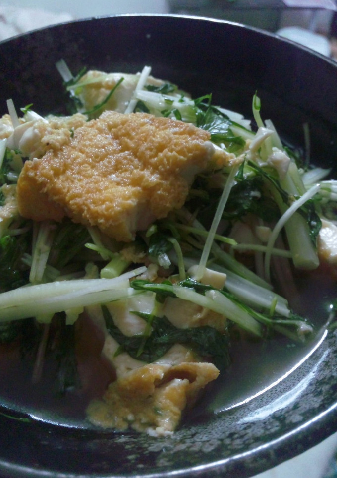 スチームで水菜と厚揚げの煮物-レシピのメイン写真