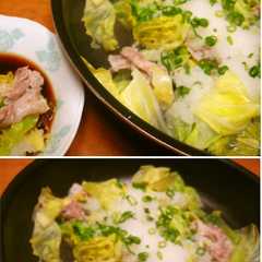 รูปของ 早生キャベツと豚しゃぶの簡単蒸し