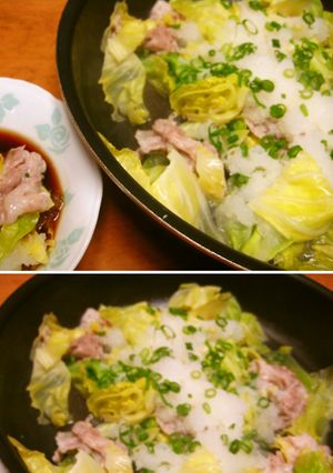 早生キャベツと豚しゃぶの簡単蒸し-レシピのメイン写真