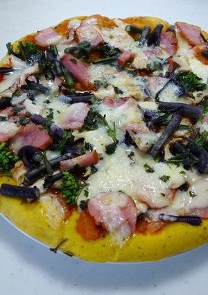かぼちゃ生地のピザ-レシピのメイン写真