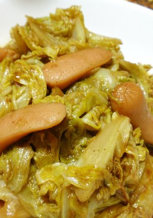 ウィンナーときゃべつのカレーソース炒め-レシピのメイン写真