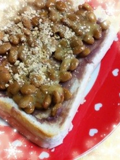 意外な美味しさ☆納豆あんこきなこトースト-レシピのメイン写真