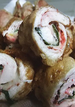 ささ身の梅肉＆シソ＆チーズ天ぷら-レシピのメイン写真
