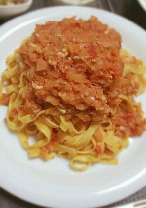 トマトのチーズクリームでフィットチーネ-レシピのメイン写真