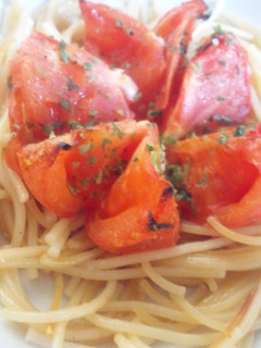 簡単前菜・トマトのちょっとだけパスタ-レシピのメイン写真