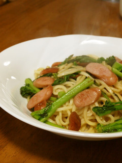 菜の花とウインナーの和風パスタ-レシピのメイン写真