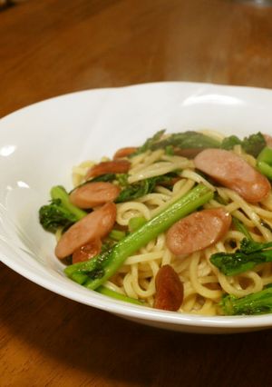 菜の花とウインナーの和風パスタ-レシピのメイン写真