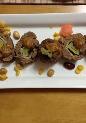 レンジで和風味噌ミートローフ-レシピのメイン写真