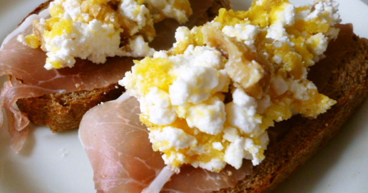 はむさんどページ 薩摩芋とカッテージ☆生ハムオープンサンド by 妙香ママ