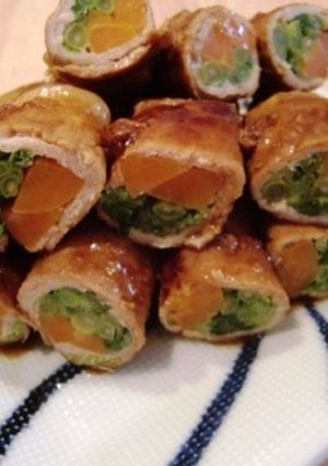塩麹炒め菜の花の豚肉巻き-レシピのメイン写真