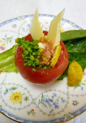 くり抜きトマトの菜の花サラダ ♪♪-レシピのメイン写真
