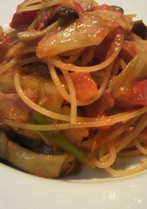 季節野菜のトマトソーススパゲティ-レシピのメイン写真