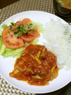 煮込15分!フライパンでチキンのトマト煮-レシピのメイン写真
