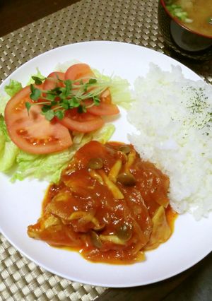 煮込１５分！フライパンでチキンのトマト煮-レシピのメイン写真