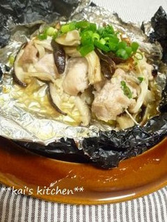 **塩麹鶏ときのこのホイル焼き**-レシピのメイン写真