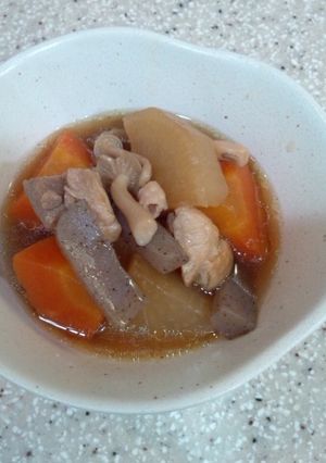 根菜と鶏モモ肉とヘルシー煮物-レシピのメイン写真