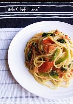 ほうれん草とツナのガーリックパスタ-レシピのメイン写真