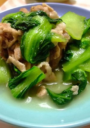 チンゲン菜と豚肉のうまうま炒め♪-レシピのメイン写真