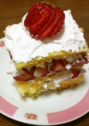 簡単！早い！天板で作るショートケーキ！-レシピのメイン写真