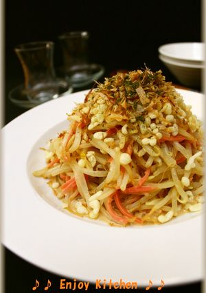 レンジで簡単♪もやしのやきそば風サラダ-レシピのメイン写真