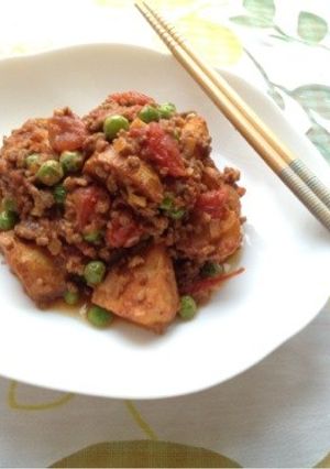 新じゃがと豚挽肉でトマトカレー炒め♬-レシピのメイン写真