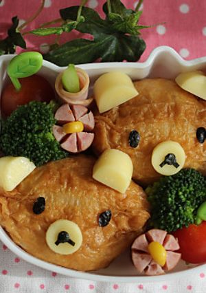 いなり寿司でクマさん♪-レシピのメイン写真