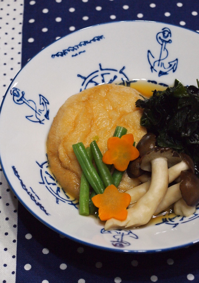 ダイエット！旬わかめと焼き麩の煮物-レシピのメイン写真