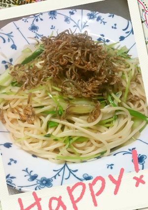 カリカリじゃこ豆苗入りわさび風味パスタ-レシピのメイン写真