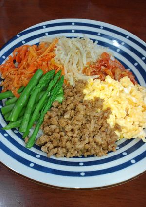 ひき肉と炒り卵のビビンバ-レシピのメイン写真