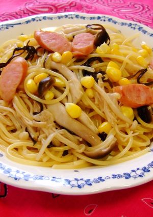 塩昆布ときのことウインナーの和風パスタ-レシピのメイン写真