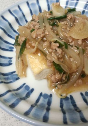 にら＆もやしあんかけ豆腐ステーキ-レシピのメイン写真