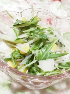 新玉、水菜の青じそドレッシングマヨサラダ-レシピのメイン写真