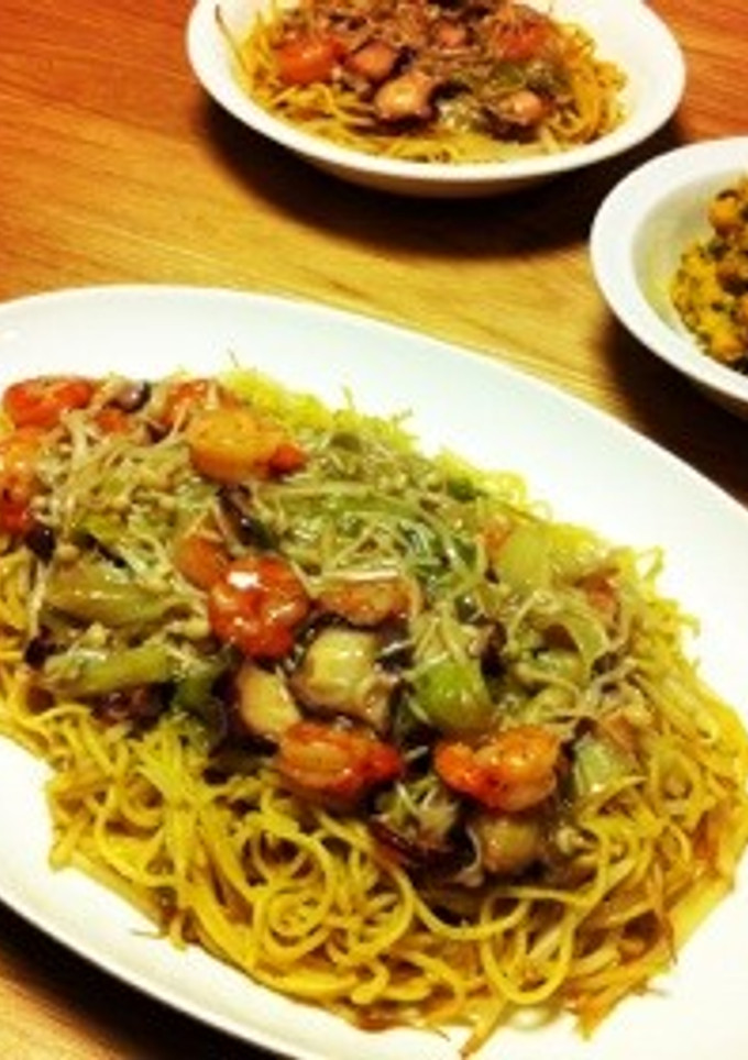 エビとタコのあんかけ焼きそば-レシピのメイン写真