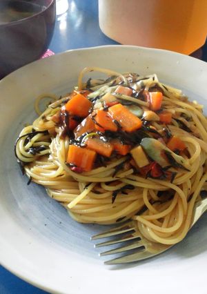 ベーコンとひじきの和風あんかけパスタ-レシピのメイン写真