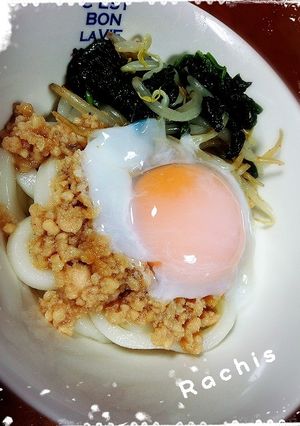 温泉卵と肉そぼろの皿うどん☆-レシピのメイン写真