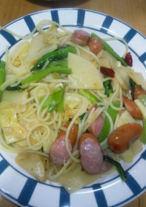 ★筍と小松菜のペペロンチーノ★-レシピのメイン写真