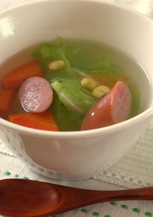 優しいお味♥鶏がらの素で野菜スープ♪-レシピのメイン写真