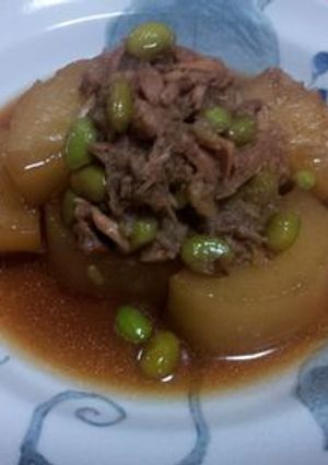 大根とツナと枝豆の煮付け-レシピのメイン写真