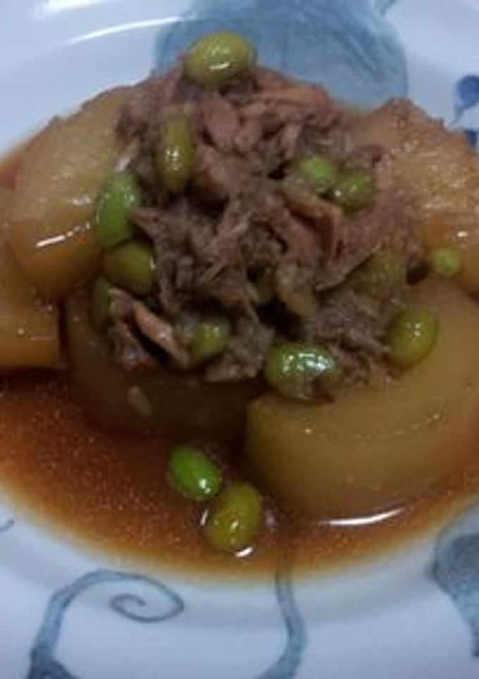 大根とツナと枝豆の煮付け-レシピのメイン写真