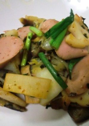 根菜と魚肉ソーセージの梅炒め-レシピのメイン写真