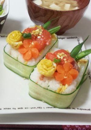 お祝いに! 簡単 ケーキ寿司!-レシピのメイン写真