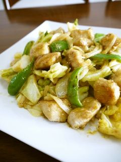 鶏むね肉とキャベツのカレーマヨ炒め♪-レシピのメイン写真