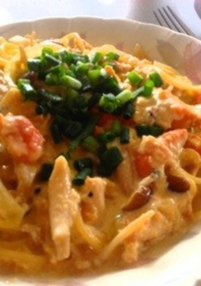 きのこと鮭の簡単クリームパスタ＊-レシピのメイン写真