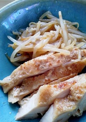 鶏ももの粕味噌漬けともやしの付合せ-レシピのメイン写真
