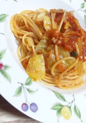アンチョビとキャベツのトマトソースパスタ-レシピのメイン写真